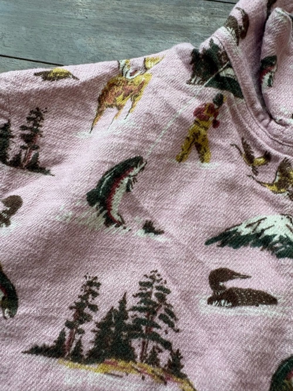 L.L. Bean Pink Nature inspired Print Half-Zip Pullover - Picture 10 of 16
